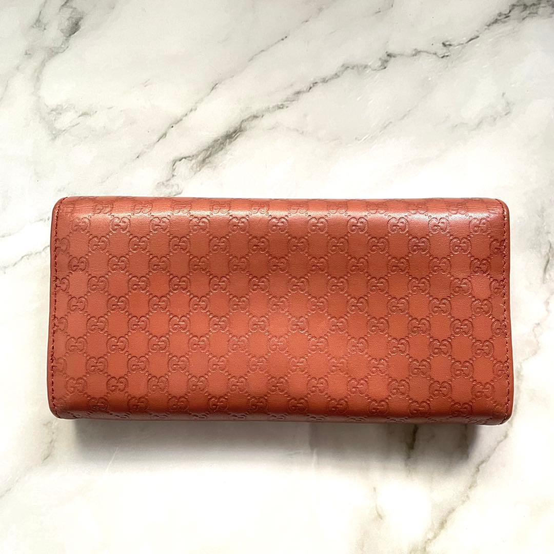 GUCCI グッチ マイクロシマ GGメタルロゴプレート　長財布　0120-②