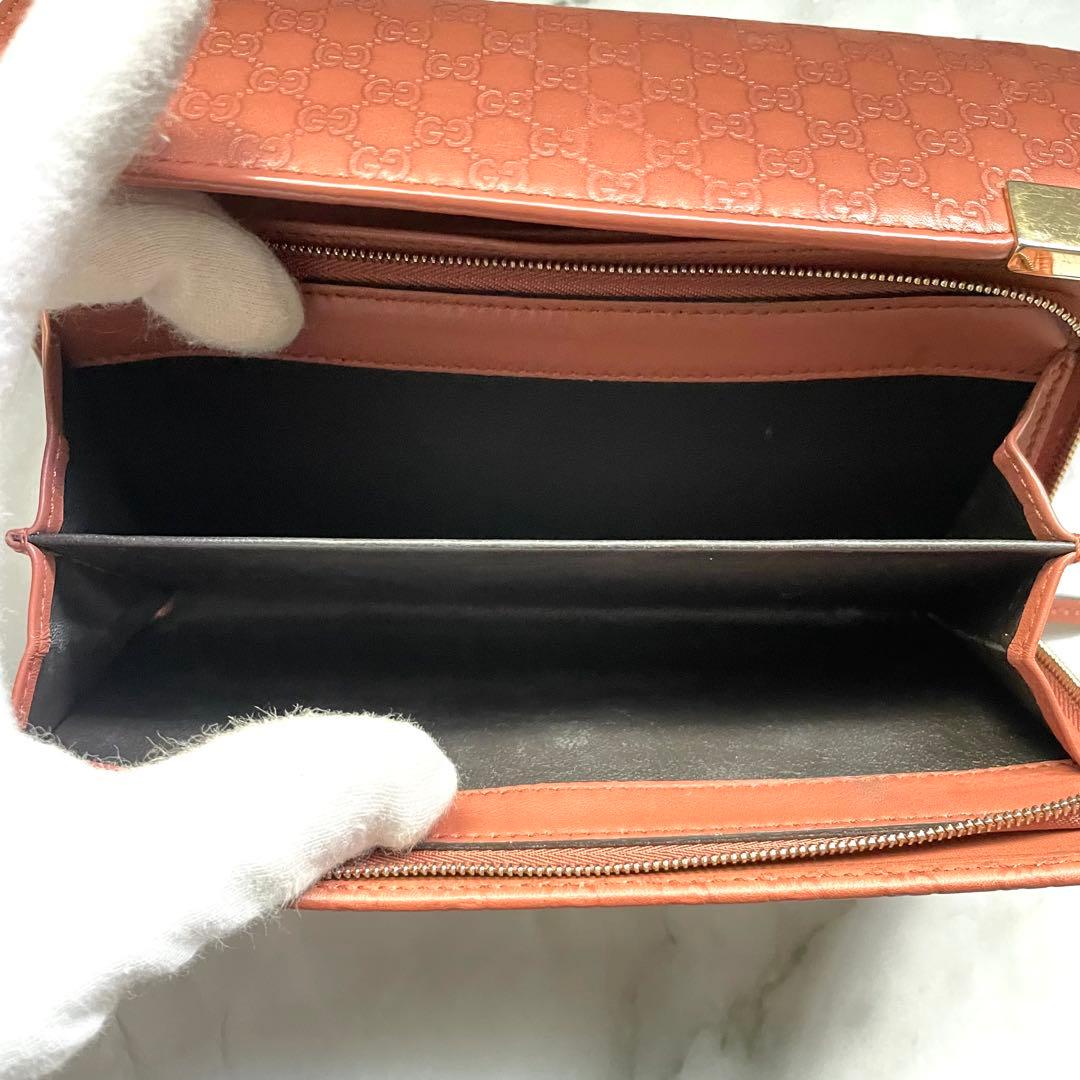 GUCCI グッチ マイクロシマ GGメタルロゴプレート　長財布　0120-②