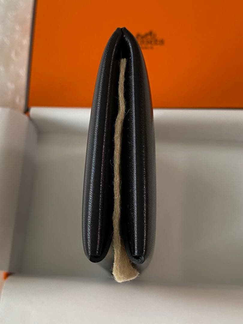 エルメス　カードケース　カルヴィ　名刺入れ　黒　ボックスカーフ　W刻印 新品本物