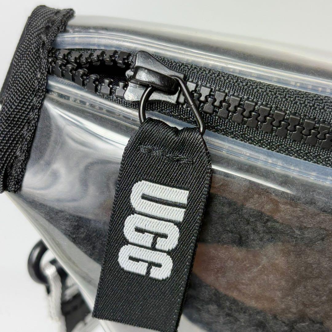 アグ　ナシャ　ベルトバッグ　クリア　ファーブラック　ボディバッグウエストポーチ.