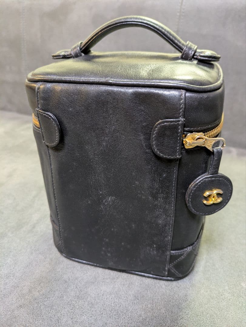 CHANEL　バニティバッグ　ビコローレ　黒　ラムスキン