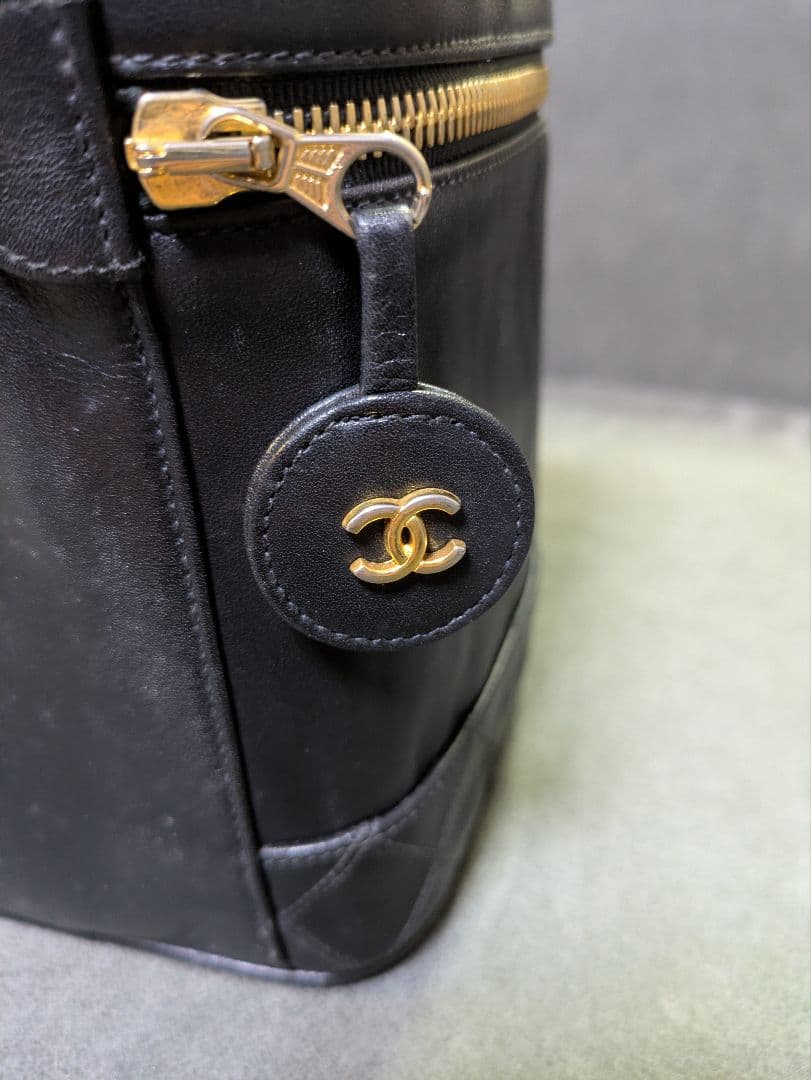CHANEL　バニティバッグ　ビコローレ　黒　ラムスキン