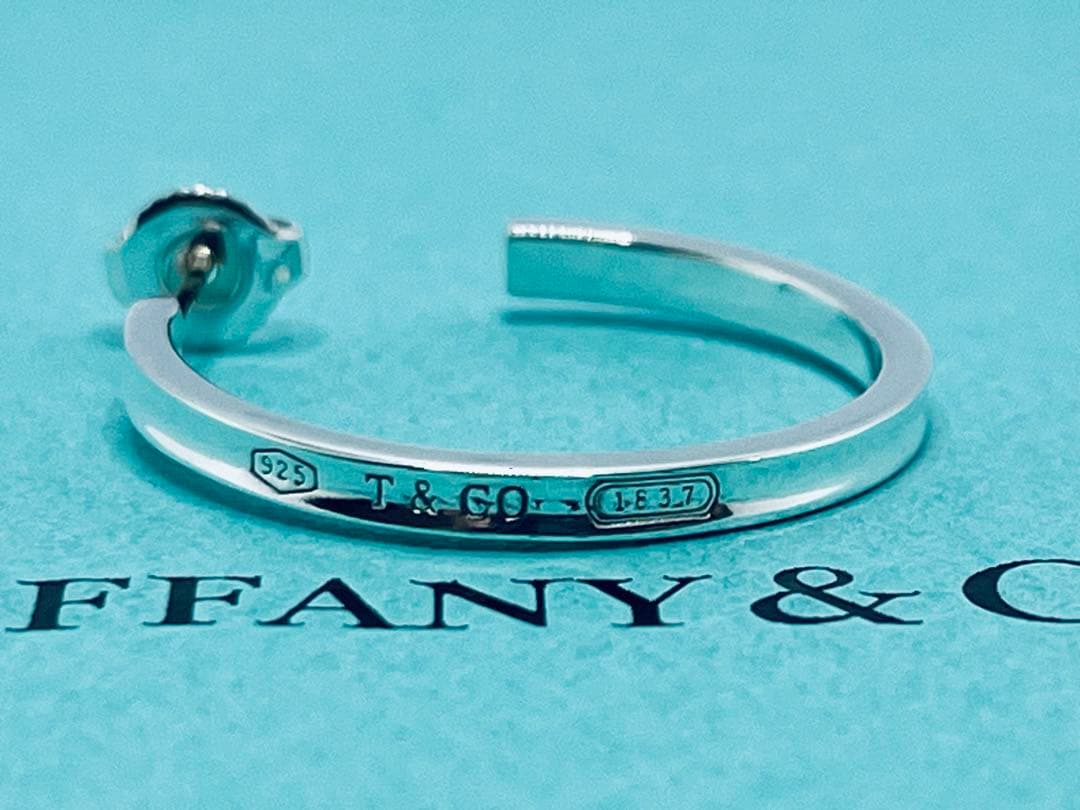 h591 超美品　ティファニー　1837 ラージ　フープ　ピアス　925 片側