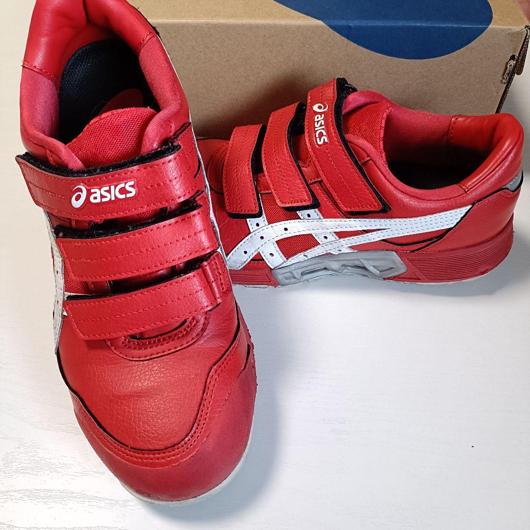 asics アシックス レッド 安全靴 24.0