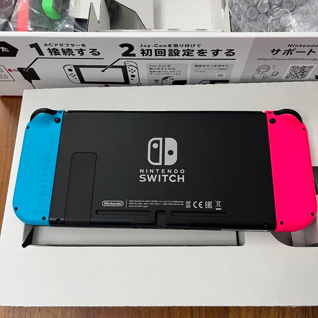 Nintendo Switch 本体 ネオンピンク/ネオンブルー　カバーケース付