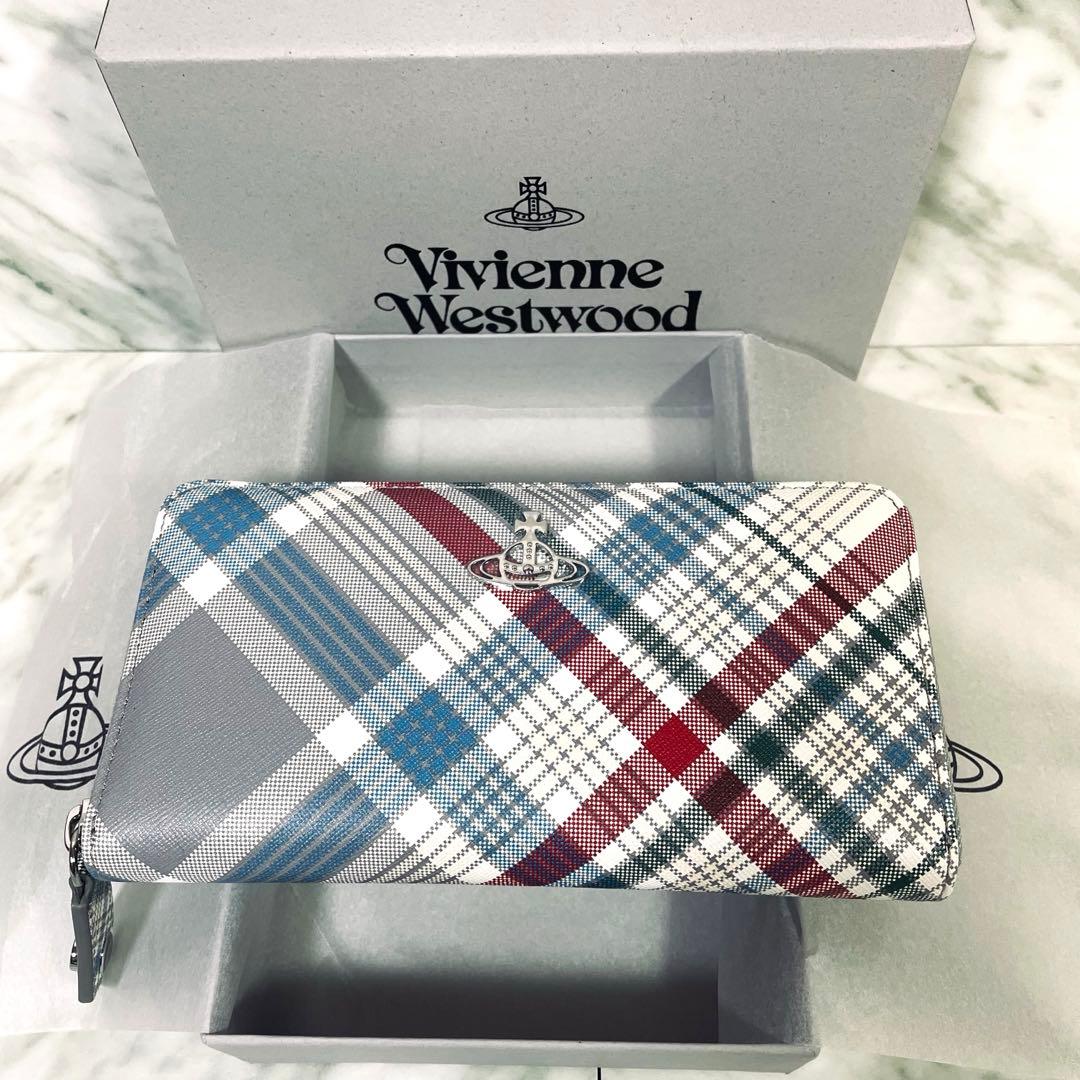 【新品】Vivienne Westwood長財布レディース　マルチカラーチェック