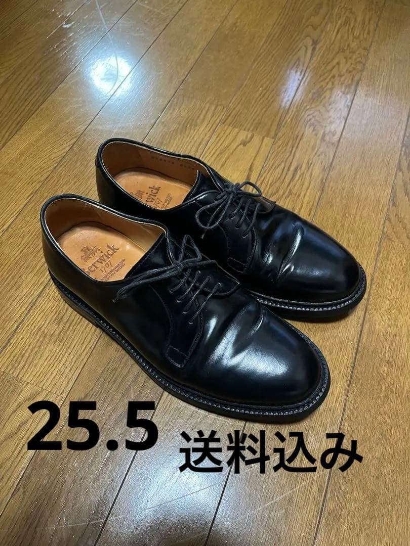 Berwick 1907 ブラック プレーンドレスシューズ