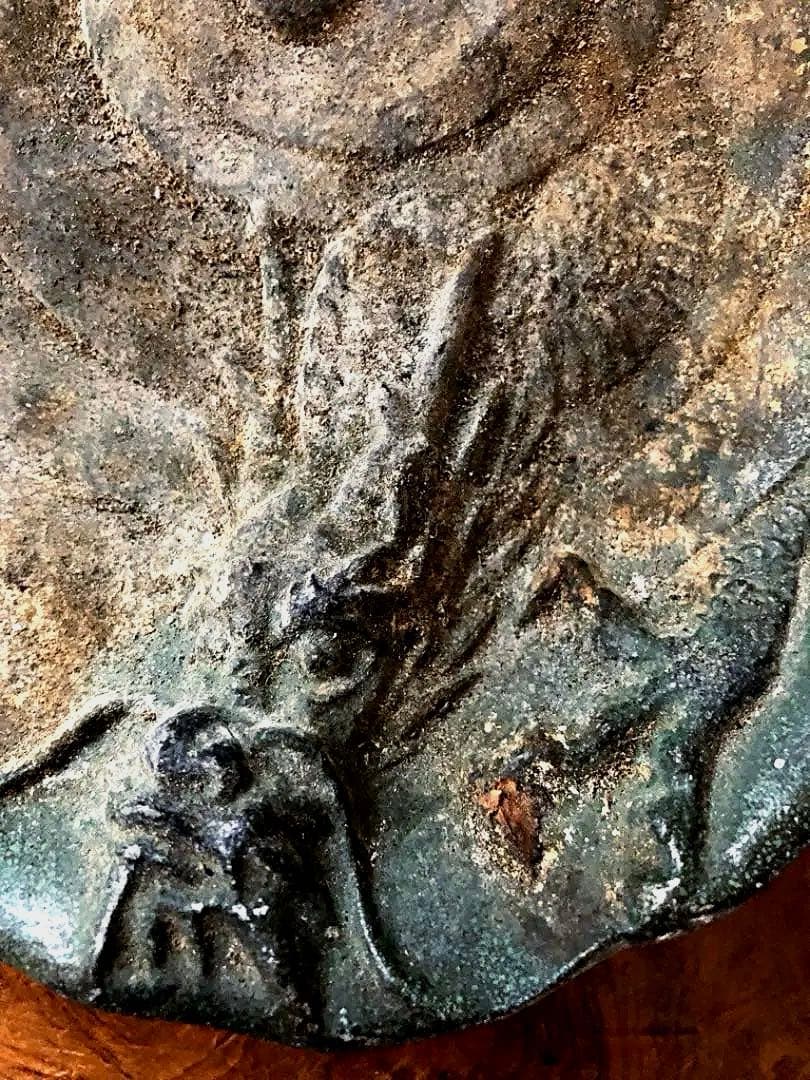 時代 平香炉 線香台 龍紋