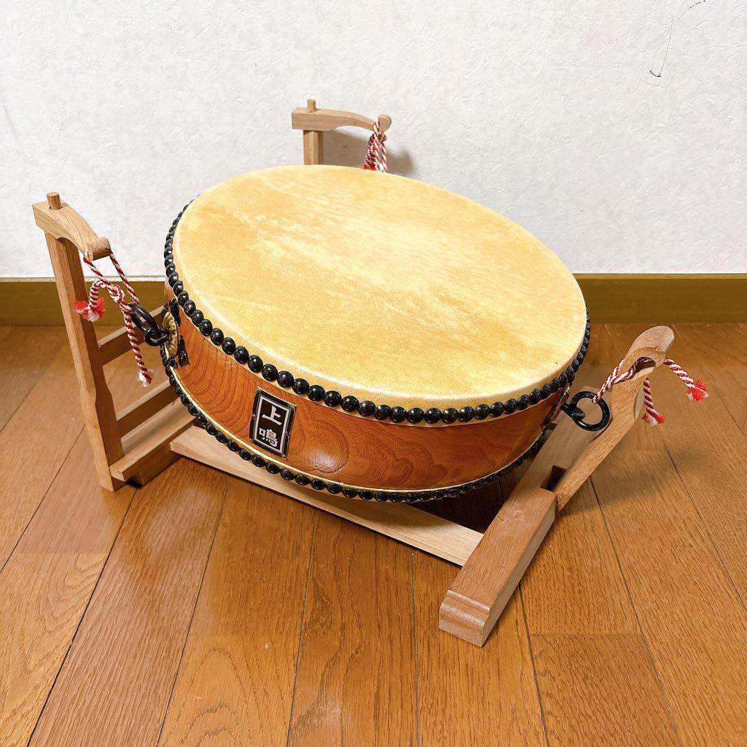 和太鼓 上鳴 かみなり 平太鼓 台座付 31㎝ 25㎝ まとめ セット