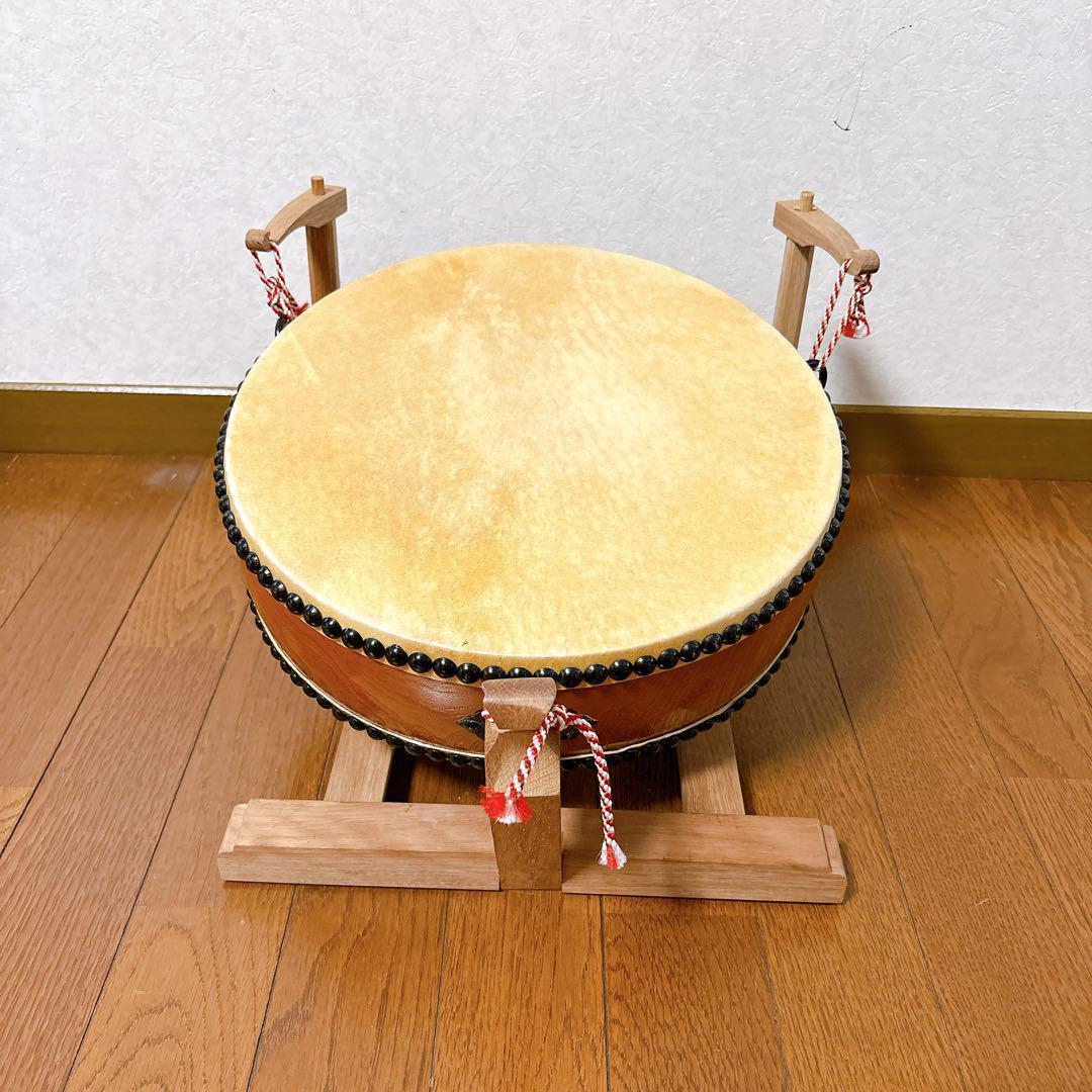 和太鼓 上鳴 かみなり 平太鼓 台座付 31㎝ 25㎝ まとめ セット