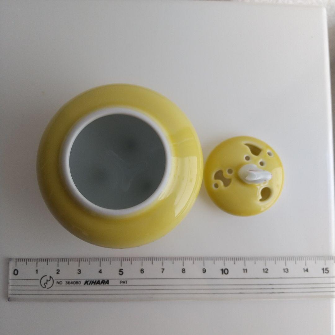 香炉　うさぎ　縁起物　黄色　金運