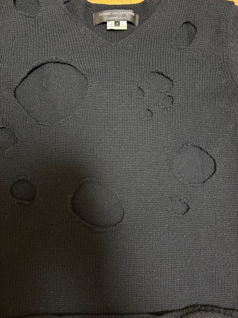 COMME des GARÇONS HOMME PLUS ブラック穴あきセーター