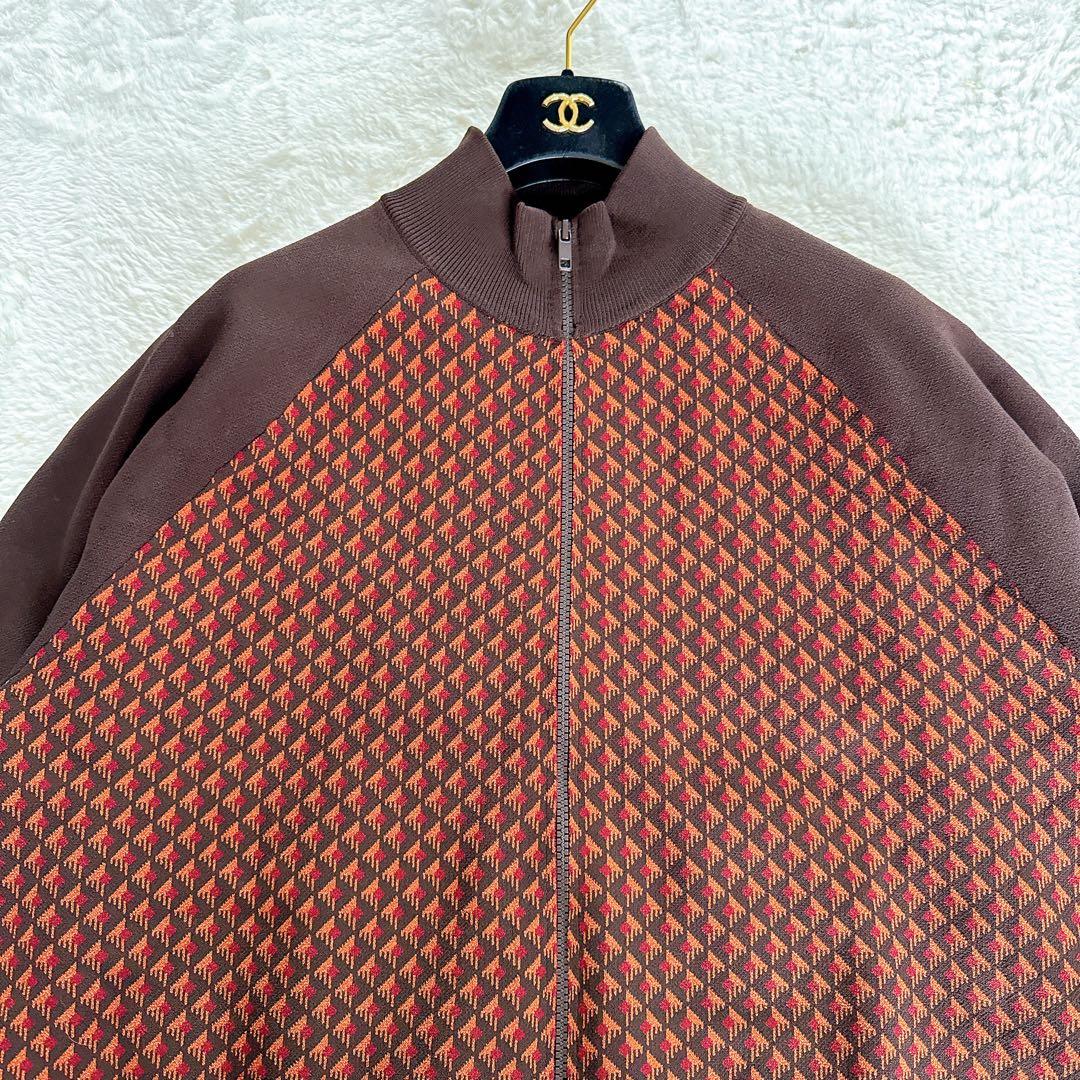 【ZARA】ジャージ風セットアップ ジャガード ブラウンオレンジ系 XLサイズ