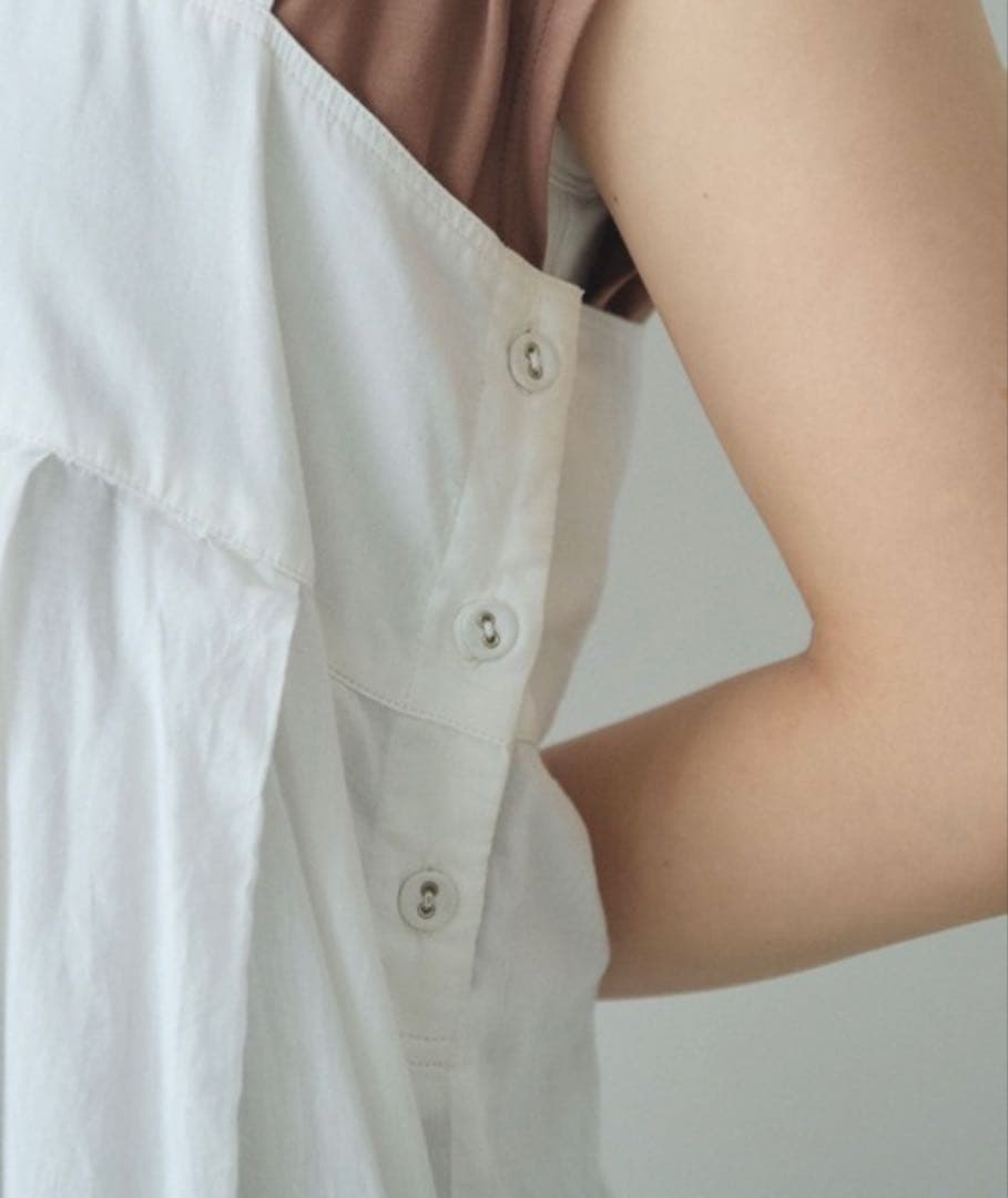 yuni ユニ カットワーク刺繍 ジャンパースカート ホワイト