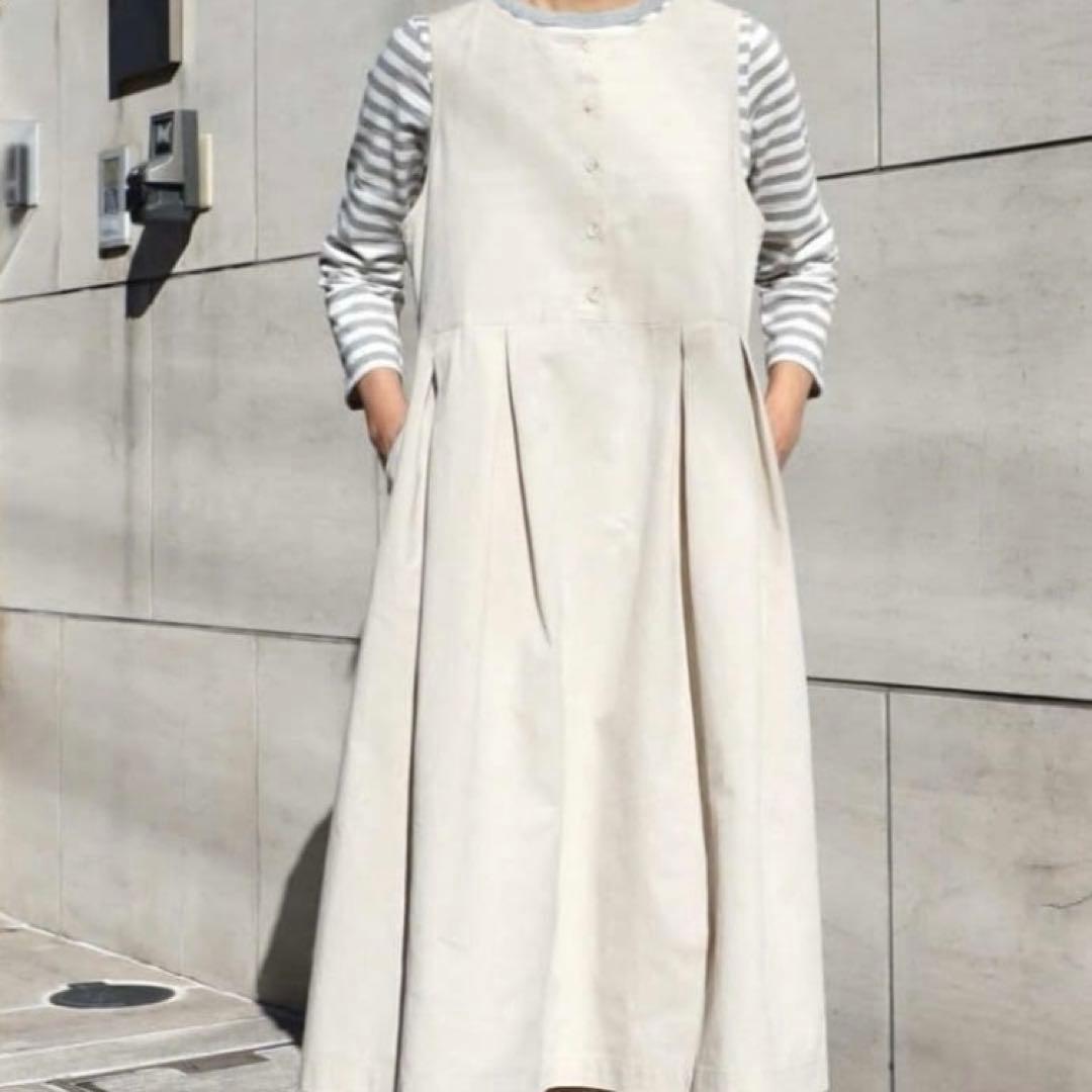 【新品未使用】ドゥファミリー　ベージュ ノースリーブ ロングワンピース