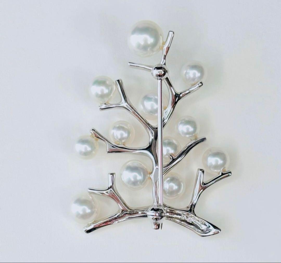 【極美品】 ミキモト 幸福の木 シルバー ラージサイズ ブローチ 箱付き