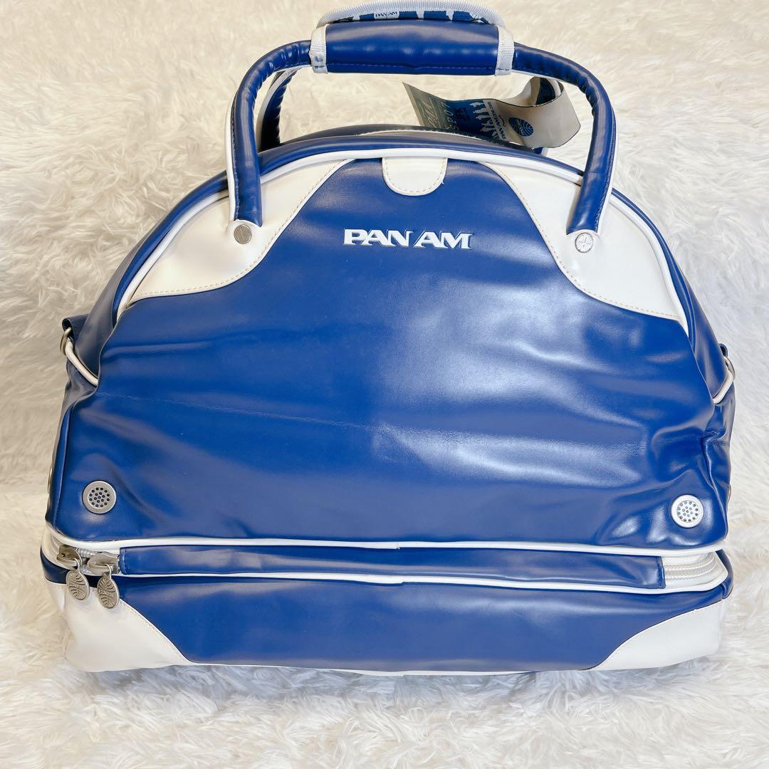【未使用 タグ付き】PAN AM パンナム ボストンバッグ トラベル 青 白