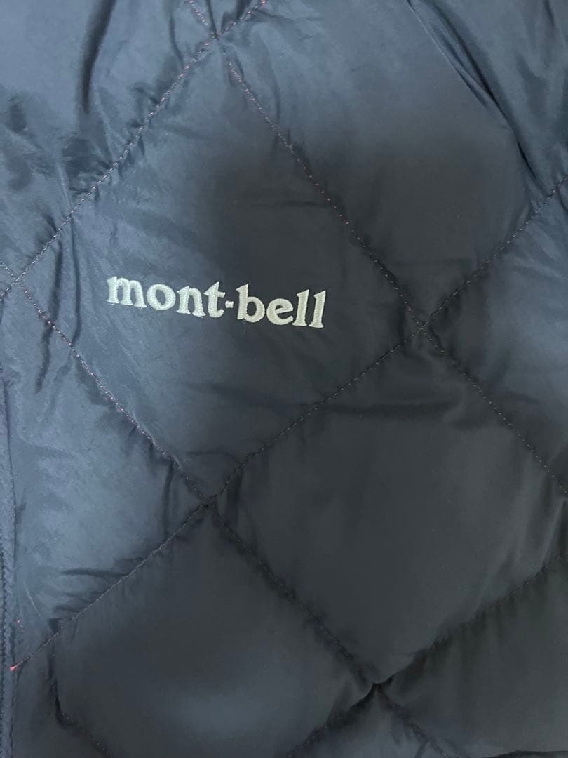 mont-bell フード付き リバーシブル ダウンジャケット ネイビー/レッド