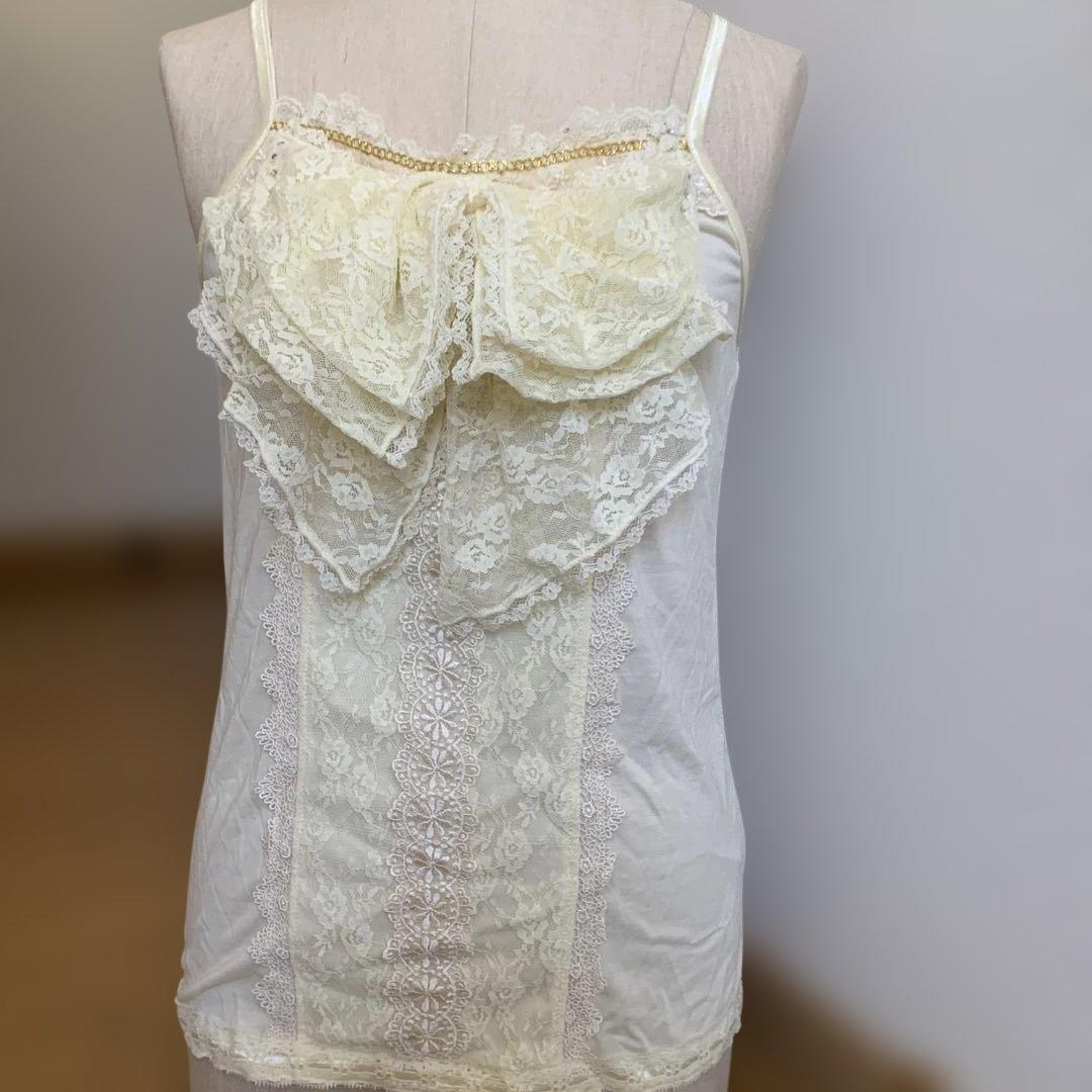 レア❤️未使用タグ付き❤️ビッグリボンレースかキャミソール