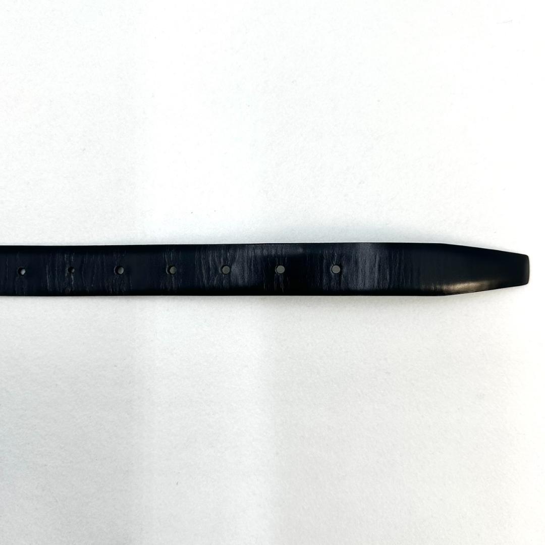 PRADA プラダ ロゴ刻印バックル レザー ベルト シルバー金具 ブラック