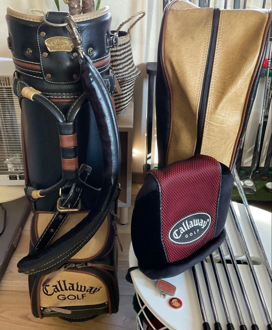 キャロウェイ キャディバッグ《8.5型》カート 3分割 ブラック レザー