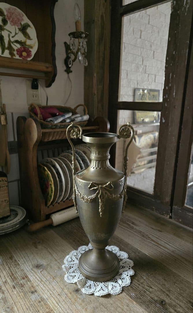 マリン　アンティーク　真鍮　フラワーベース