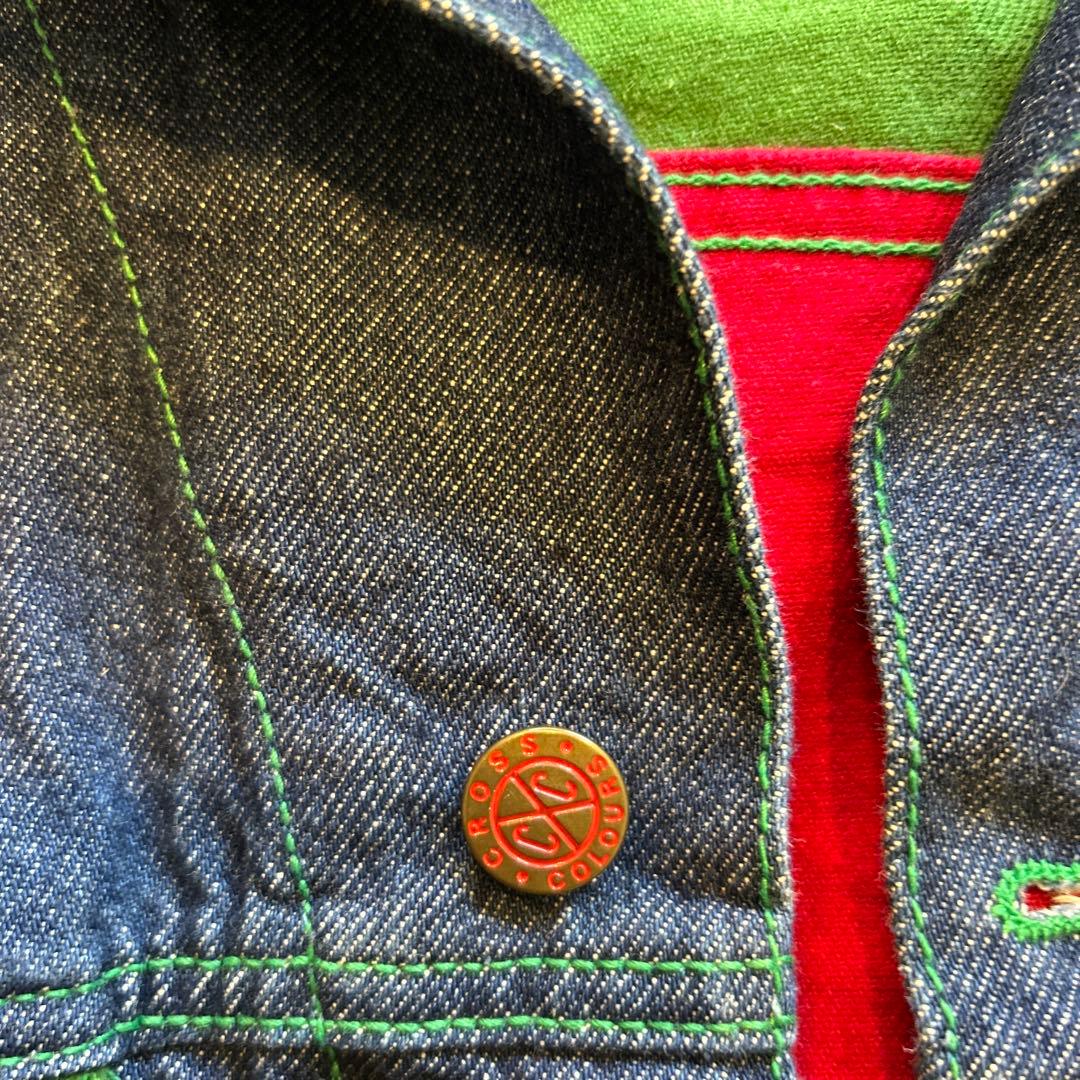 美品★CROSS COLOURS カラーブロックデニムジャケット サイズ3
