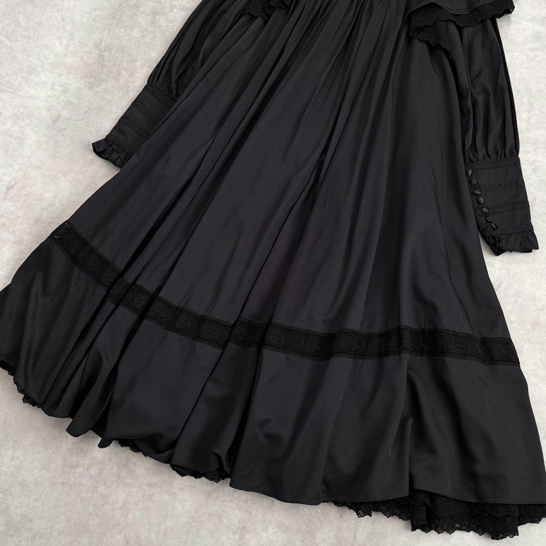 星箱works リリアンヌ姉妹 ロング 黒 無地 ロリィタ クラロリ レース