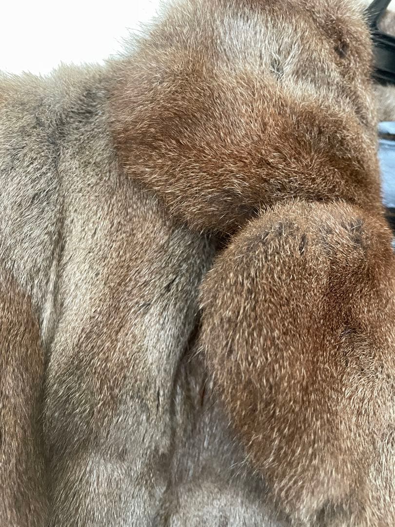 美品　孔雀 PEACOCK FEATHER ミンク　毛皮　コート　ブラウン