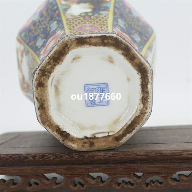 琺瑯彩花鳥八方梅瓶 景徳鎮 陶磁器 装飾品 現代工芸品 美術品 置物