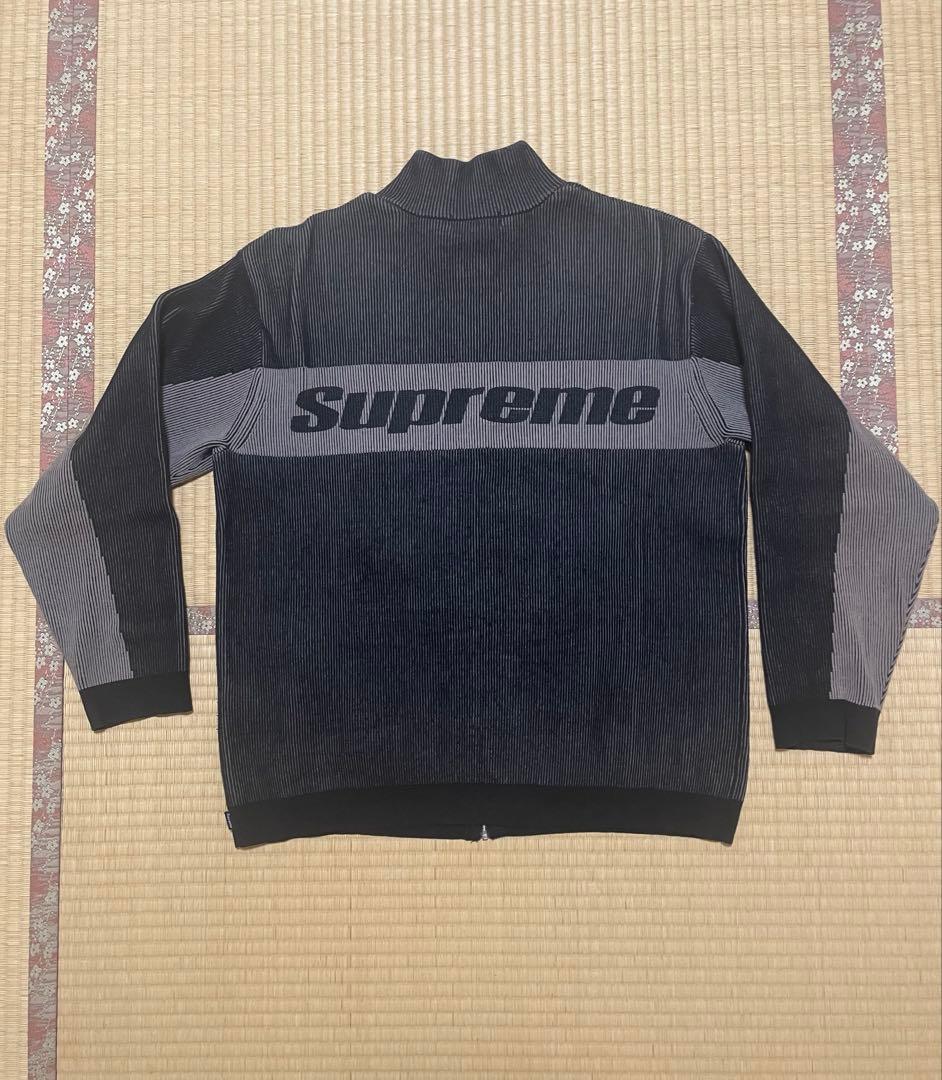Supreme 22aw 2トーン ストライプ ジップアップ　ニット セーター