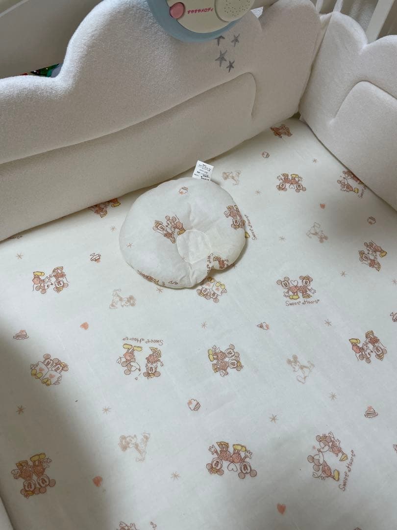 ちいちゃん♪ スリーピー　ホワイト ベビーベッド 雲のベットガードセット