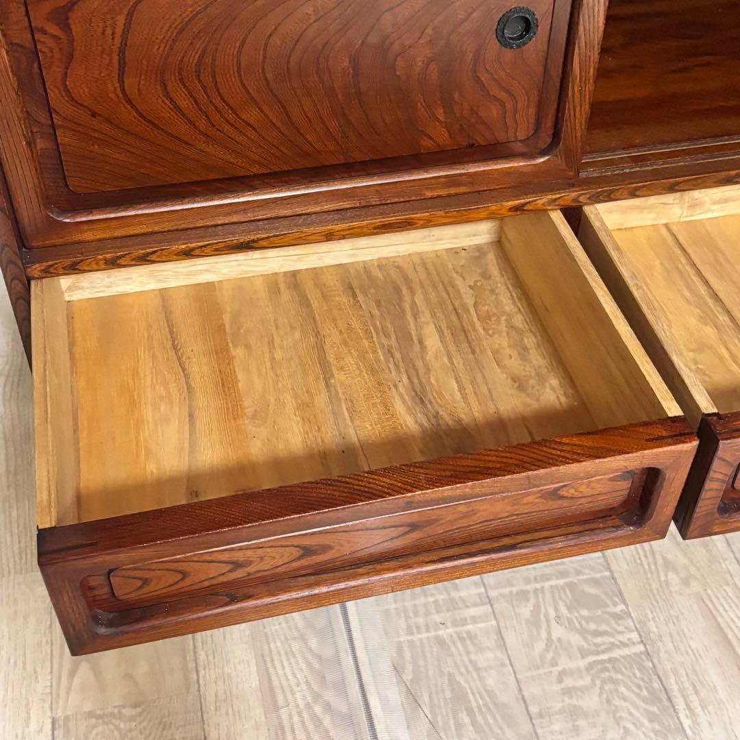 信州 松本伝統指物 和家具 欅家具 茶棚 茶箪笥 キャビネット 飾り棚 ケヤキ