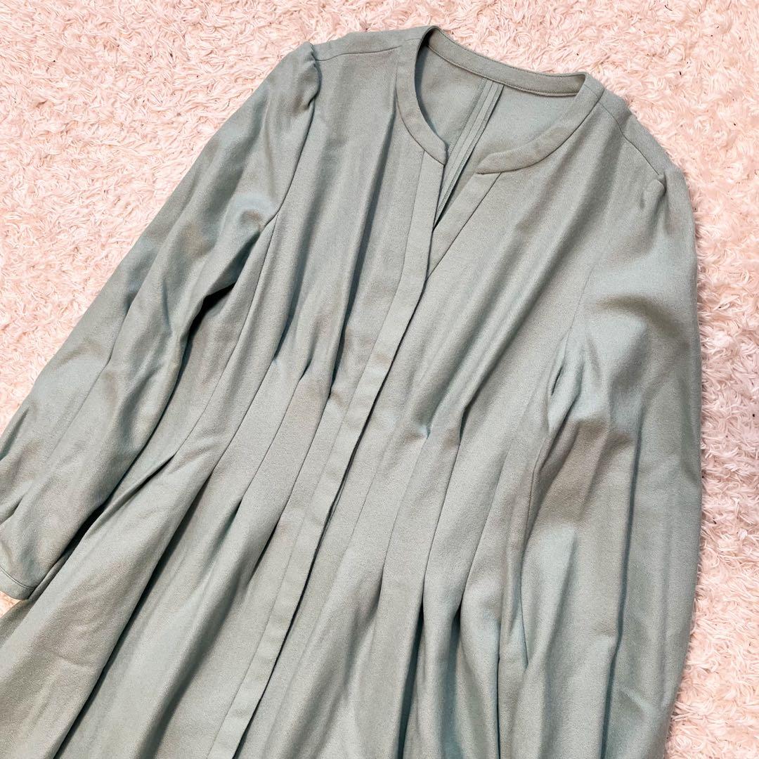 ANAYI ウールジョーゼットフロントタックワンピース 36