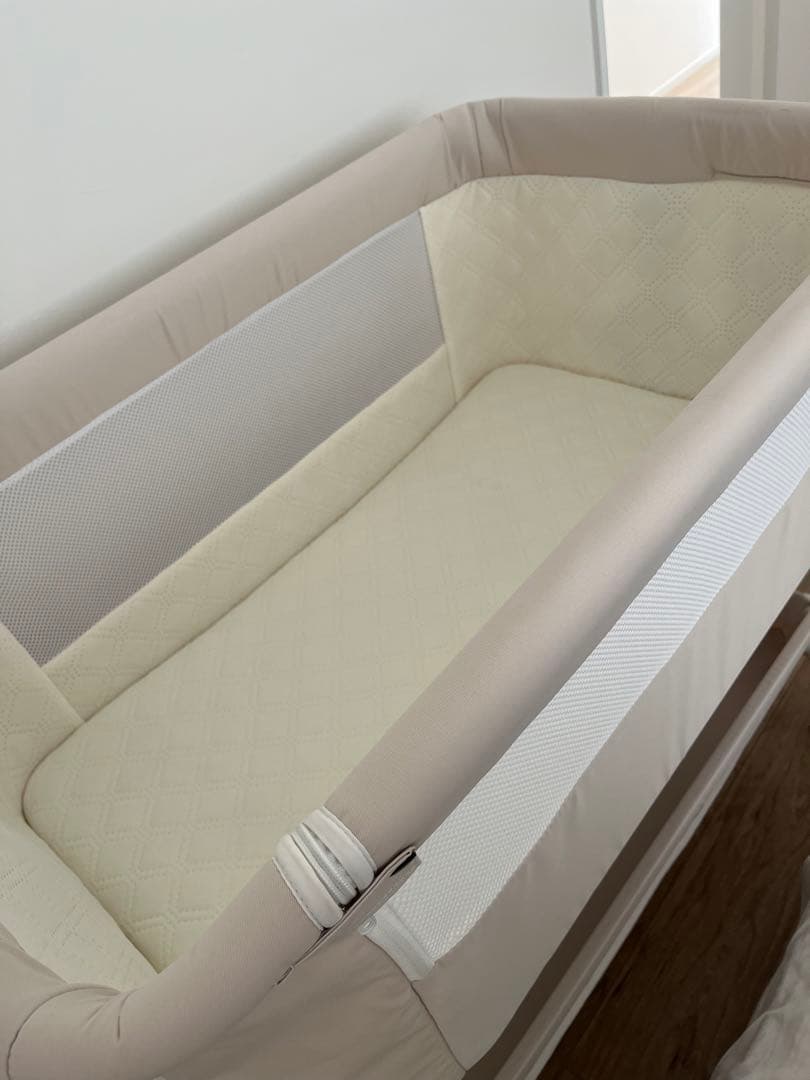 kino linpo ベビーベッド キャスター付き 収納棚付き ホワイト