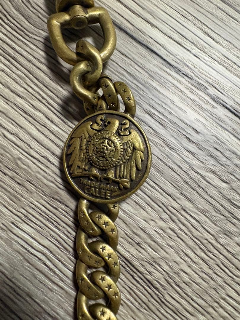 【美品】 CALEE ウォレットチェーン ゴールド 真鍮