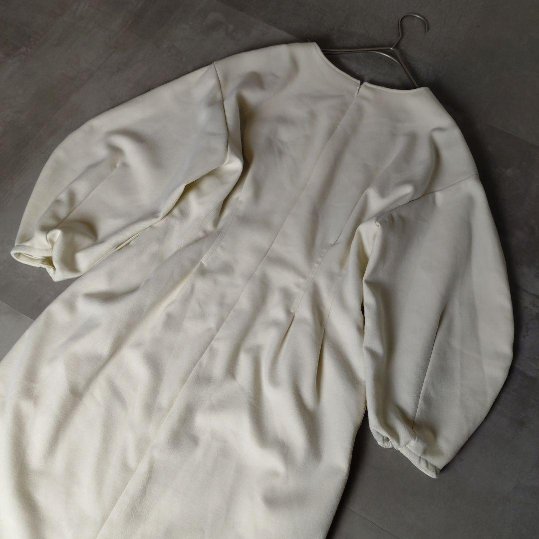 VERMEIL par iena　ツイルウエストシェイプ パフスリーブワンピース