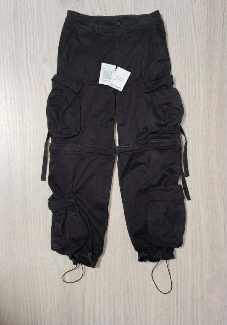 【GRANCY】ジップデザイン カーゴパンツ M ブラック