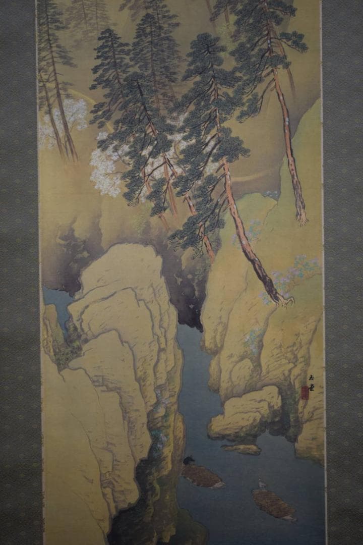 複製/川合玉堂/春峡/工芸/布袋屋掛軸HF-616