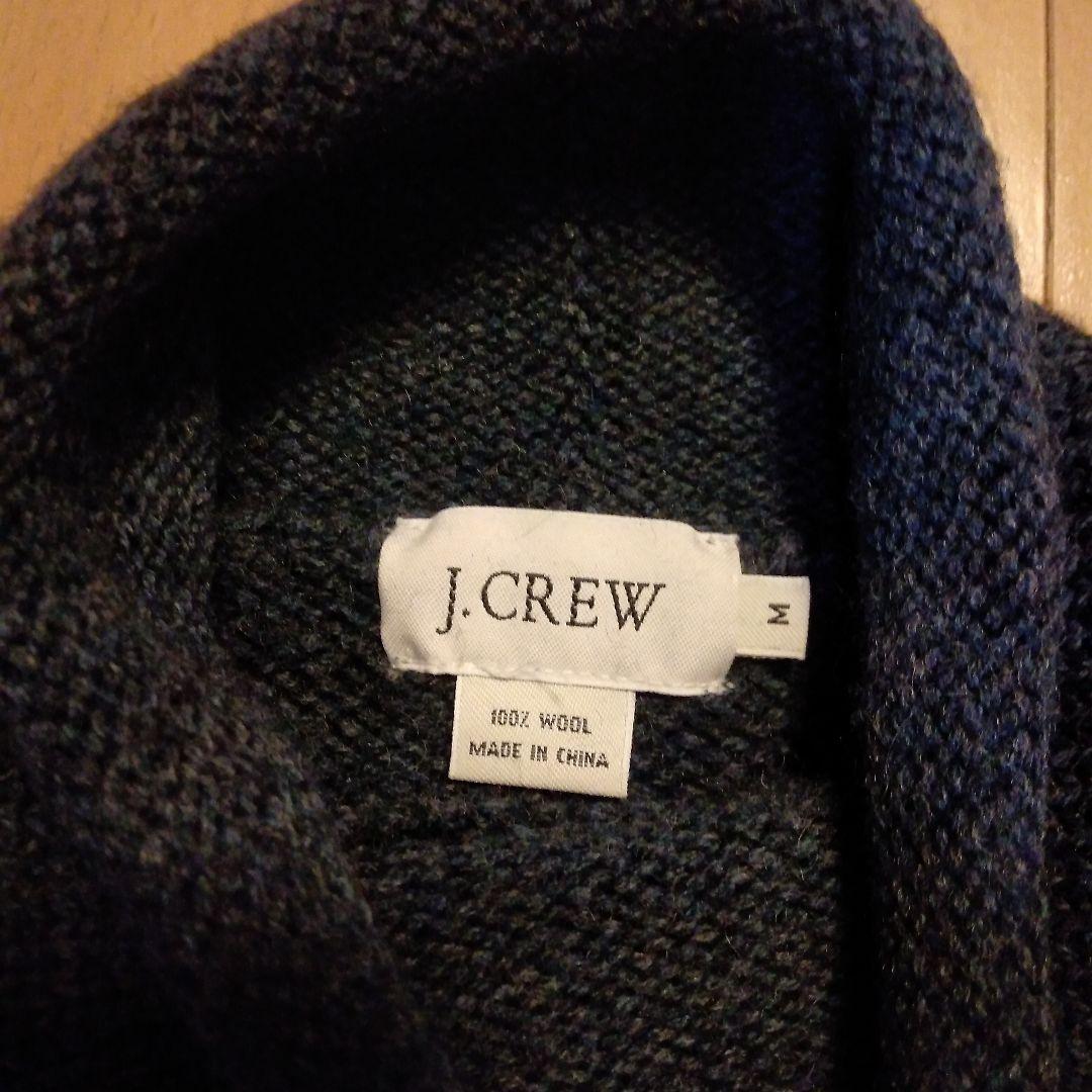 名作 90s J.CREWウール ロールネック セーター 　ボーダーＭ