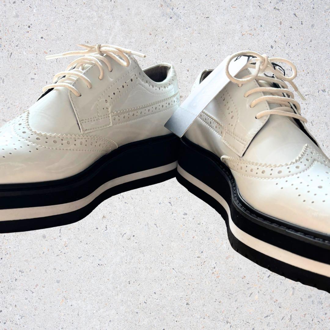 【未使用タグ付】St.ANDREWSゴルフシューズ エナメル厚底ウィングチップ