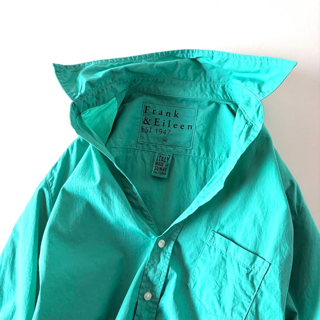 美品♡　フランク&アイリーン　Eileen　長袖　スキッパー　シャツ　XS　緑
