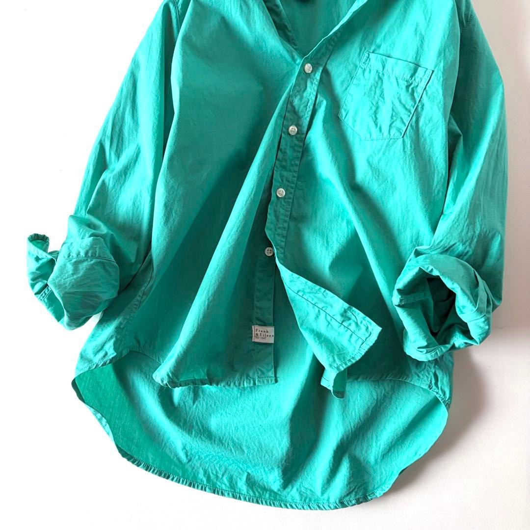 美品♡　フランク&アイリーン　Eileen　長袖　スキッパー　シャツ　XS　緑
