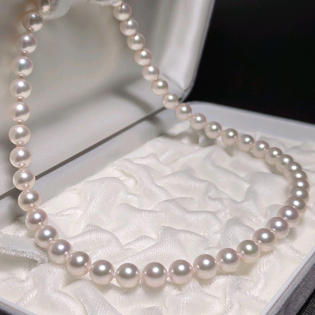 サナ【花珠】あこや真珠 ネックレス 約7.5-8.0mm 453