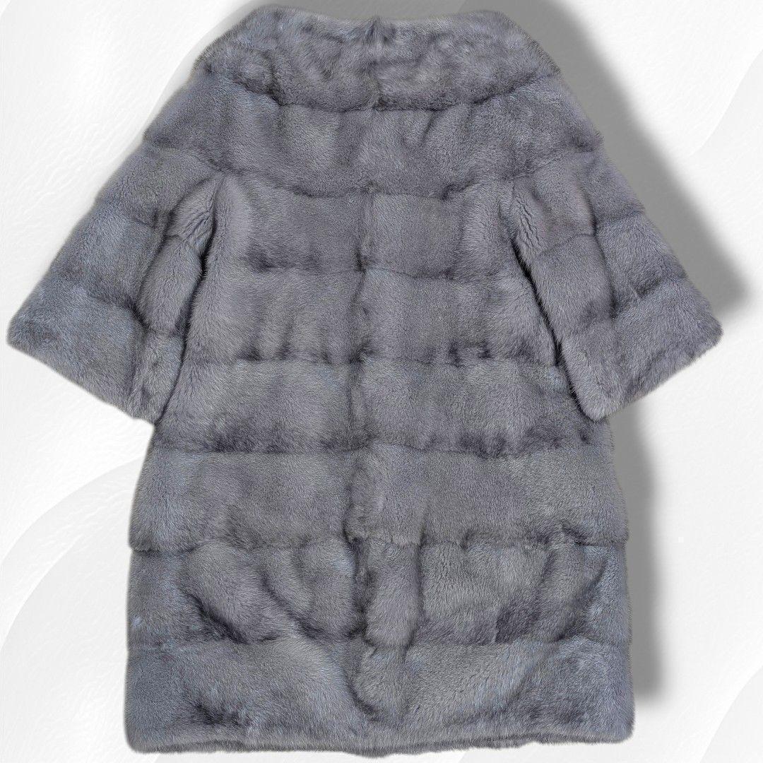 【最高級】 コペンハーゲンファー　バーガンディ ミンクコート 毛皮　38 グレー