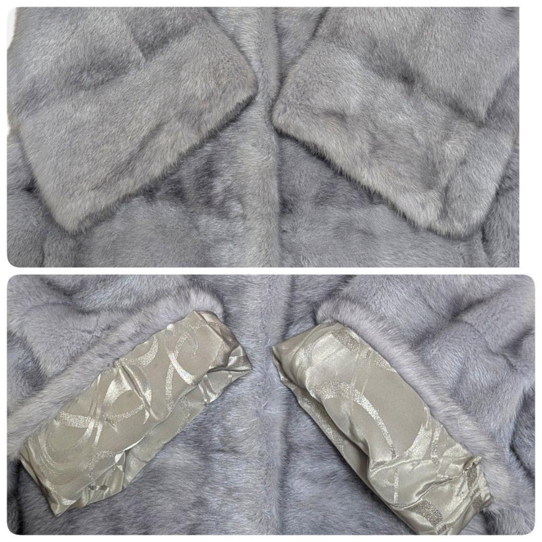 【最高級】 コペンハーゲンファー　バーガンディ ミンクコート 毛皮　38 グレー