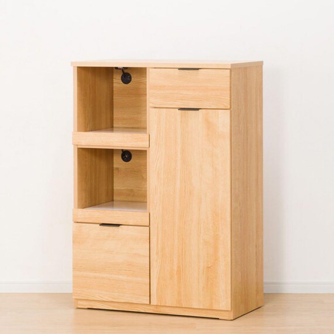 ニトリ エトナ80MRB LBR キッチンカウンター 食器棚 80cm幅