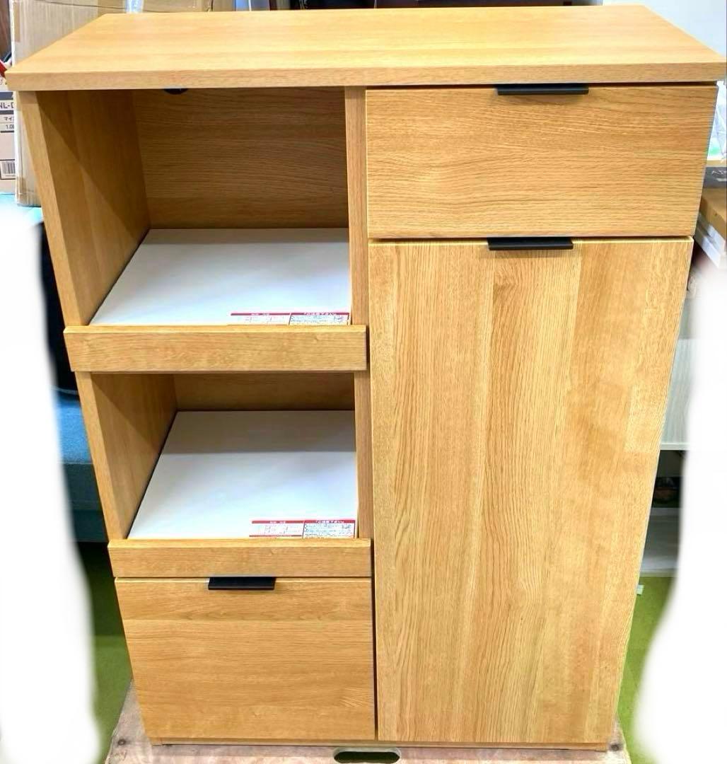 ニトリ エトナ80MRB LBR キッチンカウンター 食器棚 80cm幅