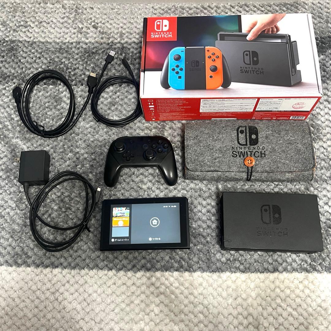 【即日発送】Nintendo Switch本体 純正プロコン付き ジョイコンなし