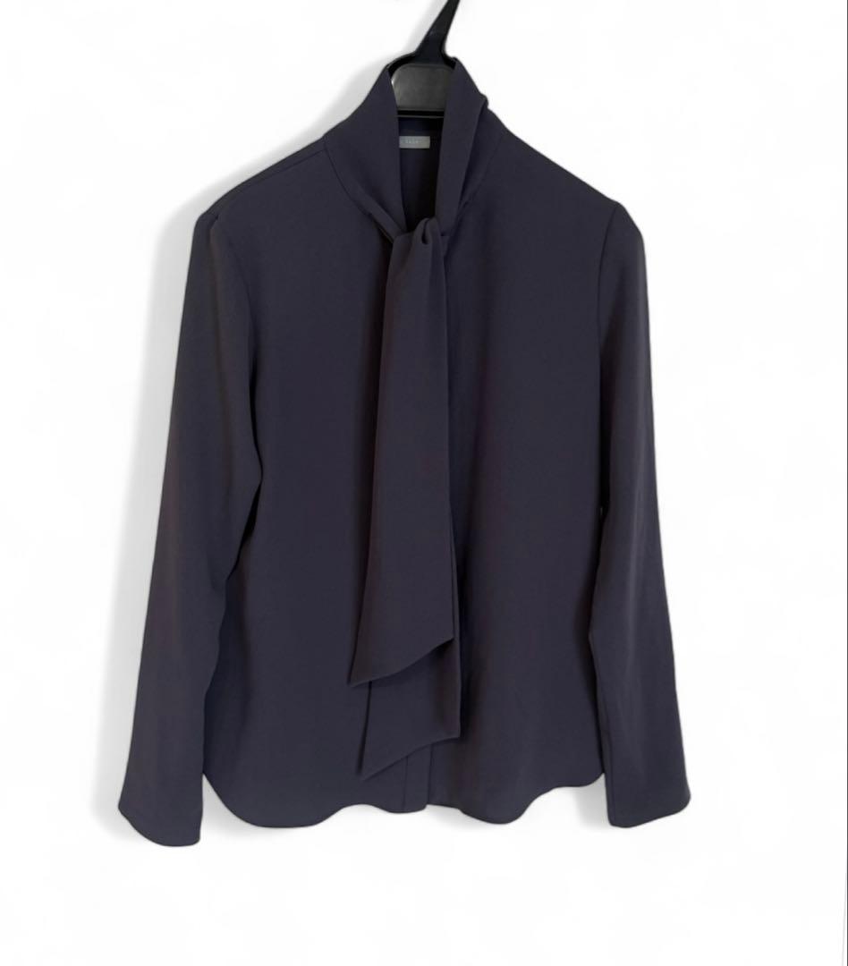 セオリーリュクス　ボウタイ　ブラウス　シャツ　ブラウス　チャコールグレー